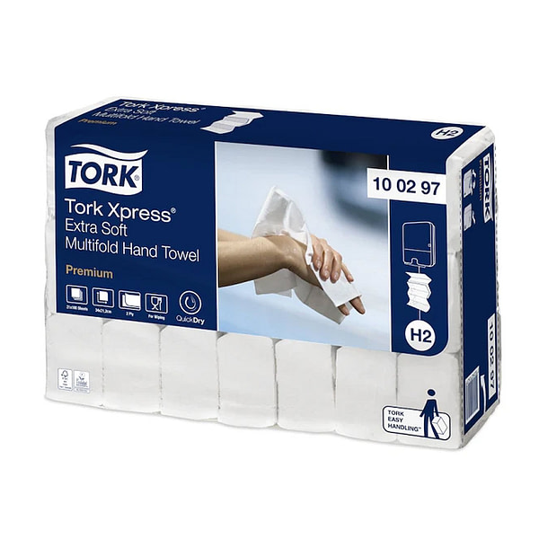 Tork Premium Xpress® Extra Soft Multifold kéztörlő, 2 rétegű, 21 csomag/zsák