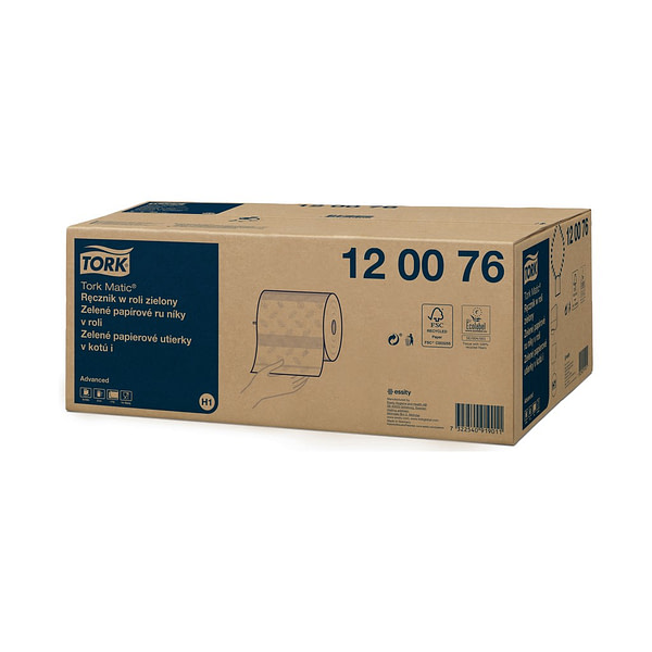 Tork Advanced Matic® (H1) tekercses kéztörlő, zöld, 2 rétegű, 6 tekercs/karton