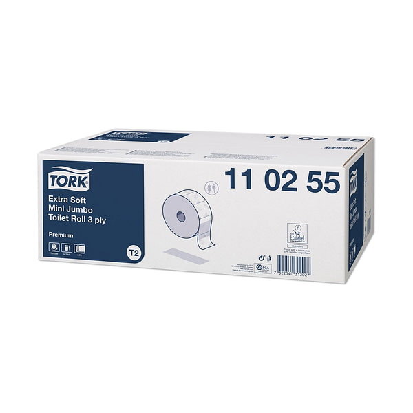 Tork Premium Mini Jumbo hófehér toalettpapír, 12 tekercs/karton