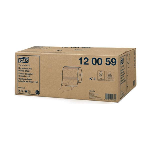 Tork Universal Matic® (H1) extra hosszú tekercses kéztörlő, fehér, 1 rétegű, 6 tekercs/karton