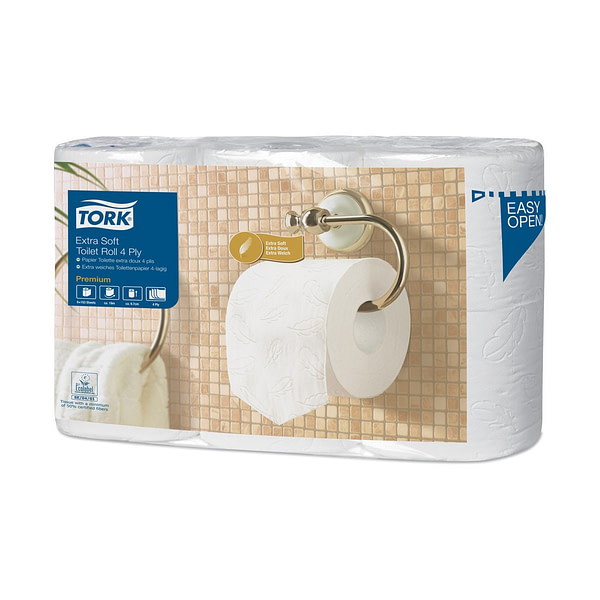 Tork Premium Extra Soft kis tekercses toalettpapír (T4), 4 rétegű, 6 tekercs/csomag