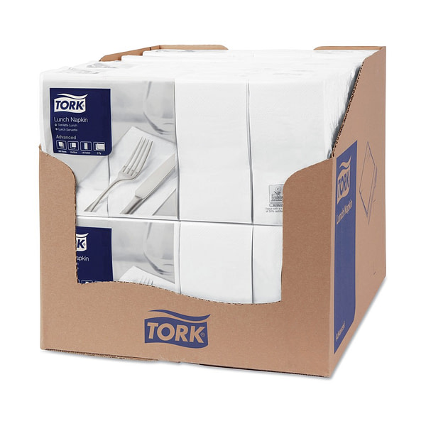 Tork fehér Lunch szalvéta, 1/8 hajtogatás, 200 db/csomag, 10 csomag/karton